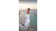 Leanna Hunter shared a photo from their babymoon. (Photo via Leanna Hunter's Instagram Story)